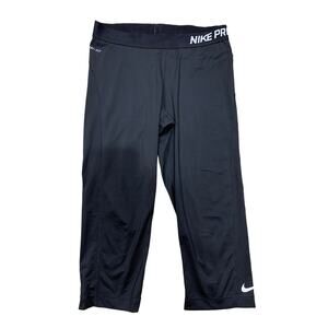 Nike Pro Womens Black Capri Workout Pants Size Large